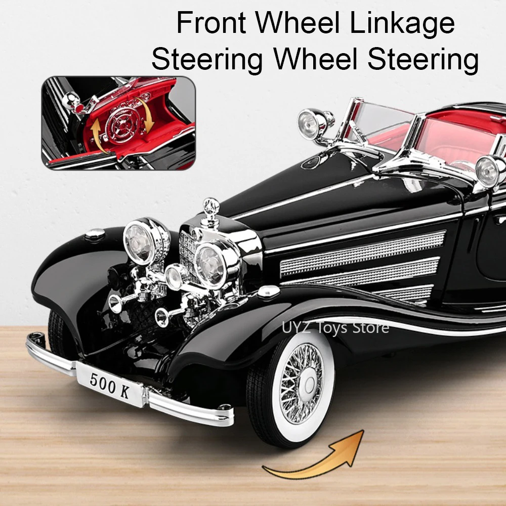 1:18 Grote Maat 500K AE86 Model Auto Speelgoed Legering Diecast Geluid Licht Trek Simulatie Voertuig Modellen Collectie Cadeaus voor Jongens