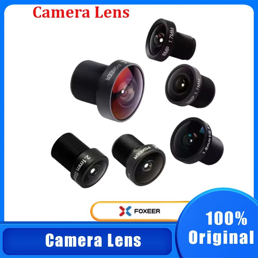 Сменный объектив Foxeer для камеры, 1,7 мм, 1,8 мм, 2,1 мм, 2,5 мм, широкоугольный объектив M8 M12 для беззубых/педатора/камеры Falkor