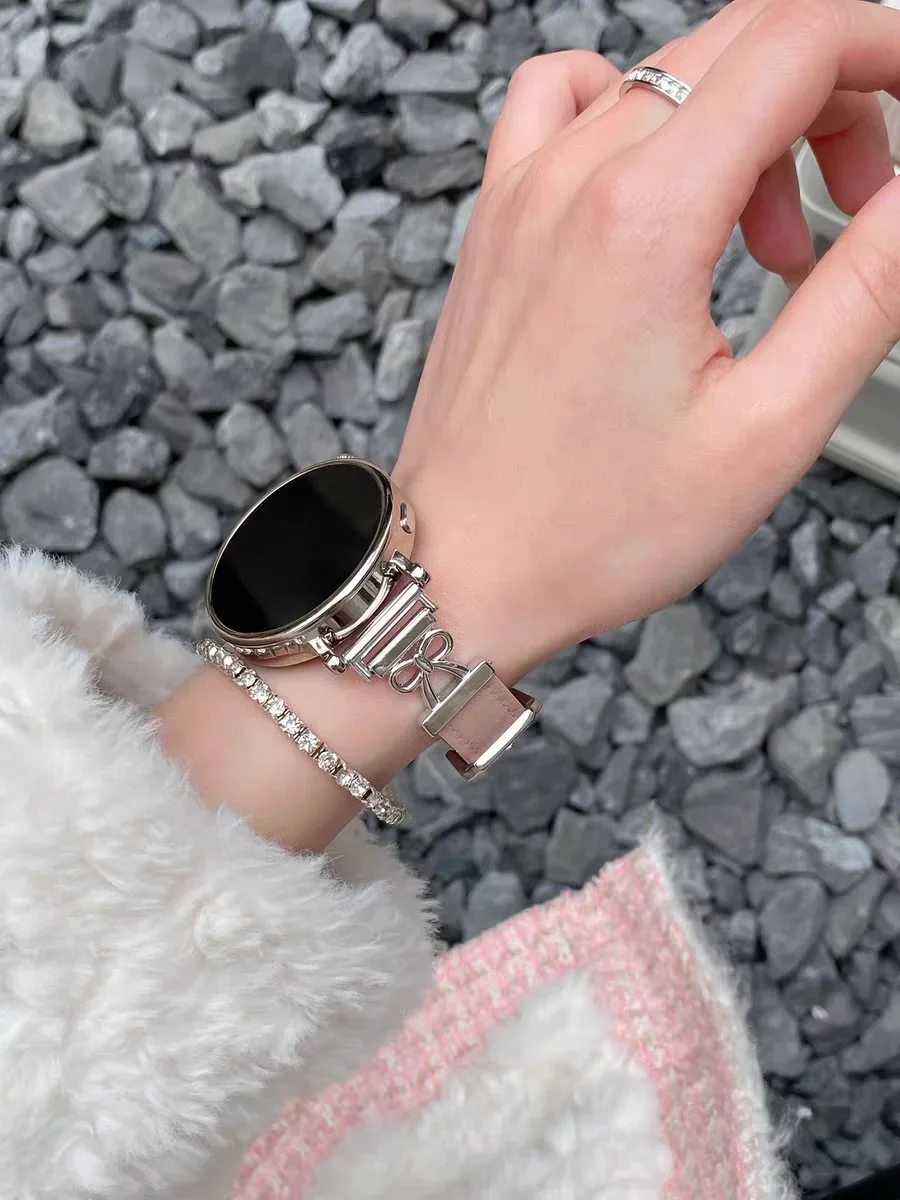 ممتاز جودة عالية حزام حلقة جلدية ربط الفرقة لساعة سامسونج جالاكسي 7 FE 5 برو 4 6 الكلاسيكية 44 مللي متر 40 مللي متر سوار كوريا