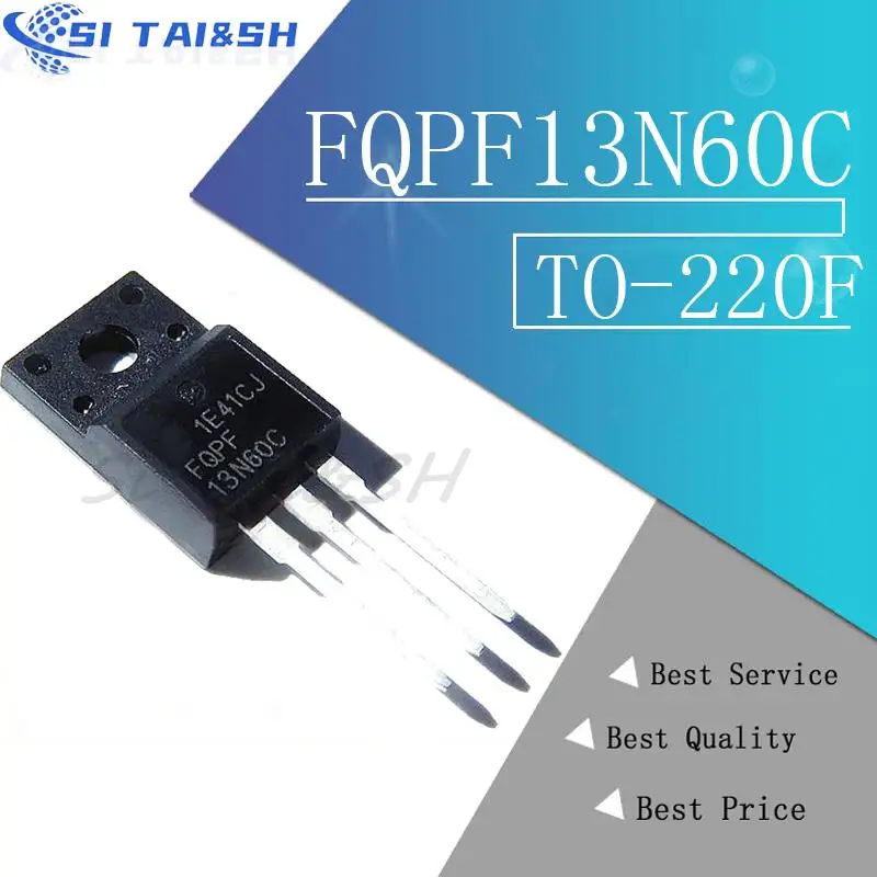 FQPF13N60C 13NM60N 13N60 K13A60D 13A600V TO-220F MOSFET, lote de 5 unidades