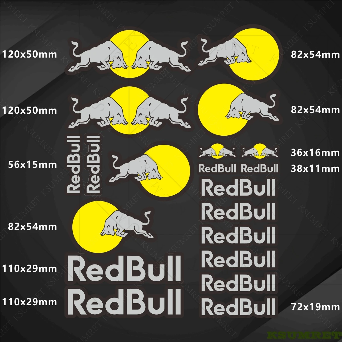 For Red Bull Motorcycle Stickers Logo Decal Emblem