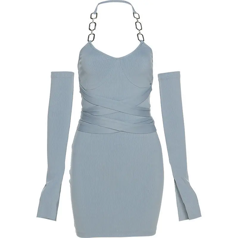 

Незабываемое вечернее платье с открытой спиной, подчеркивающее фигуру, со съемными регулируемыми бретелями-халтерами, цвета океанский сапфир