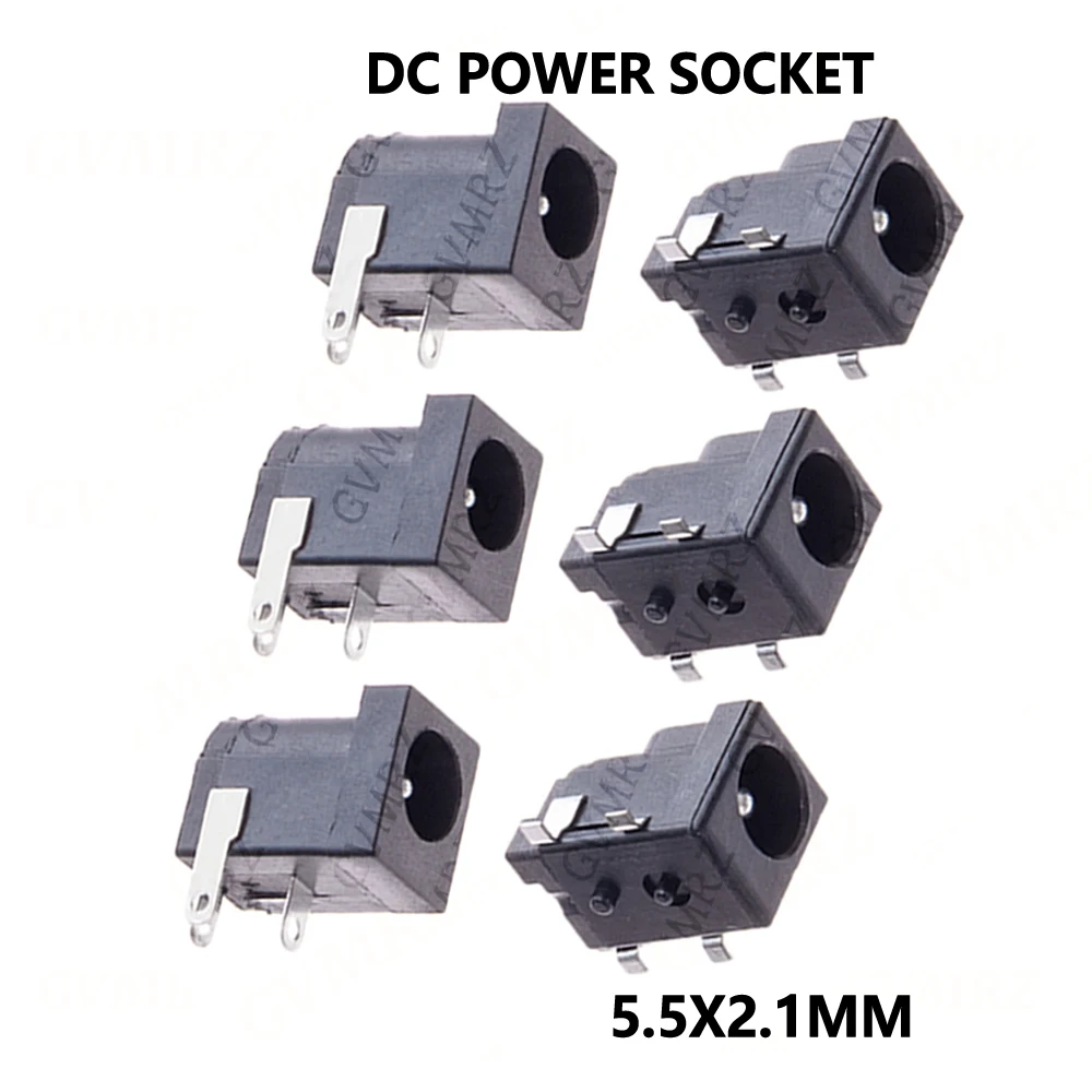5/10/50/100PCS 4PINS SMD/DIP COPPER FEET 5.5-2.1mm DC-005 DC005 DC050 DC power socket 