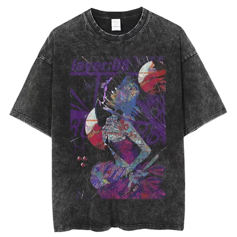 Perfect Blue Japanese Anime T‑Shirt Vintage Washed Oversized Cotton Unisex Casual Short Sleeve Streetwear Fashion Tees