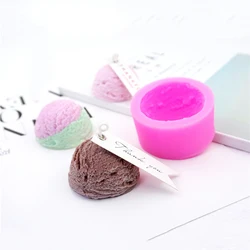 DIY Simulation Ice Cream Ball Candle Silicone Mold Fondant Mousse Cake Decorating Tool Plaster Aromatherapy Soap Chocolate Molds