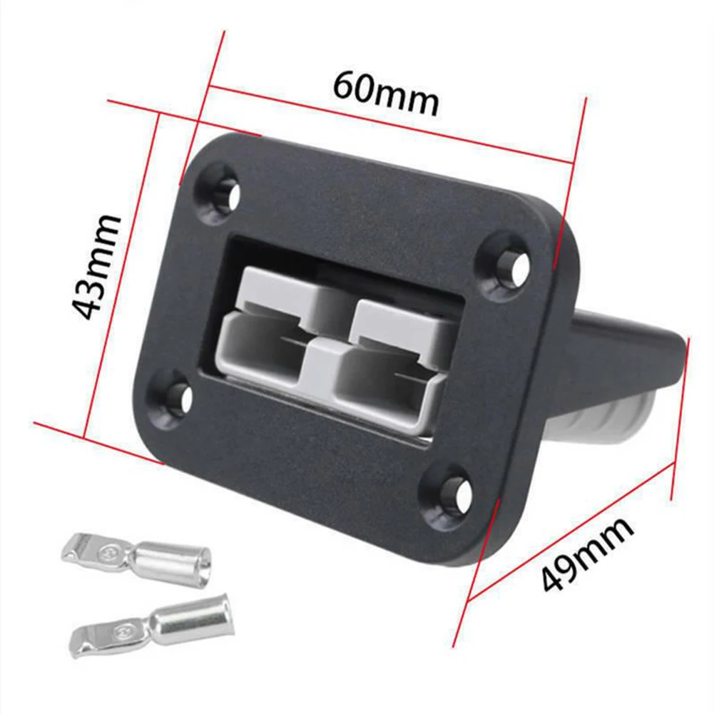 2Pcs 50A Flush Mount Bracket Panel Cover For Connector Socket Grey Plastic Installation For RV Boat Electrical