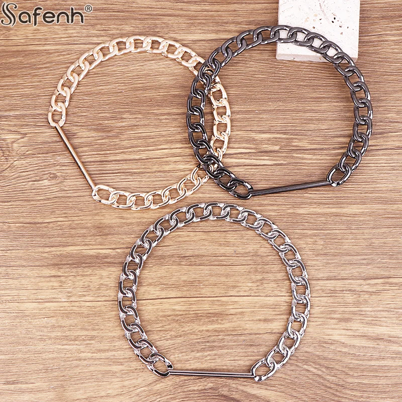 1 قطعة أشرطة حقائب الذهبي حقيبة سلسلة مقبض سبائك الزنك دائرة كبيرة اليد في اليد حلقة المرأة حقيبة يد سلسلة انفصال استبدال مقبض