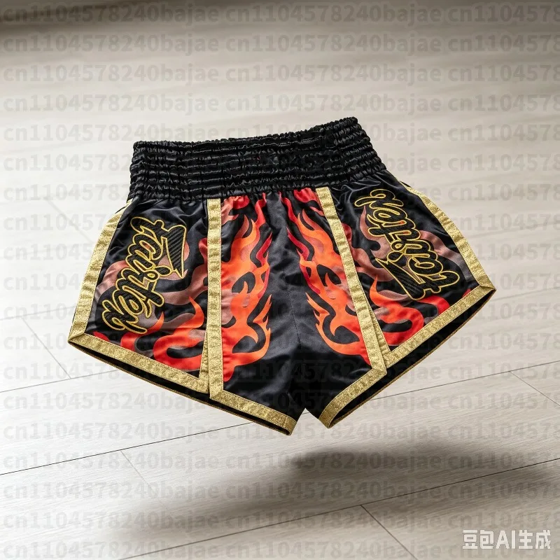 Thai Boxing Shorts for Adult Men and Women Kid- Boxing Training and Muay Thai Fighting Exercise Shorts