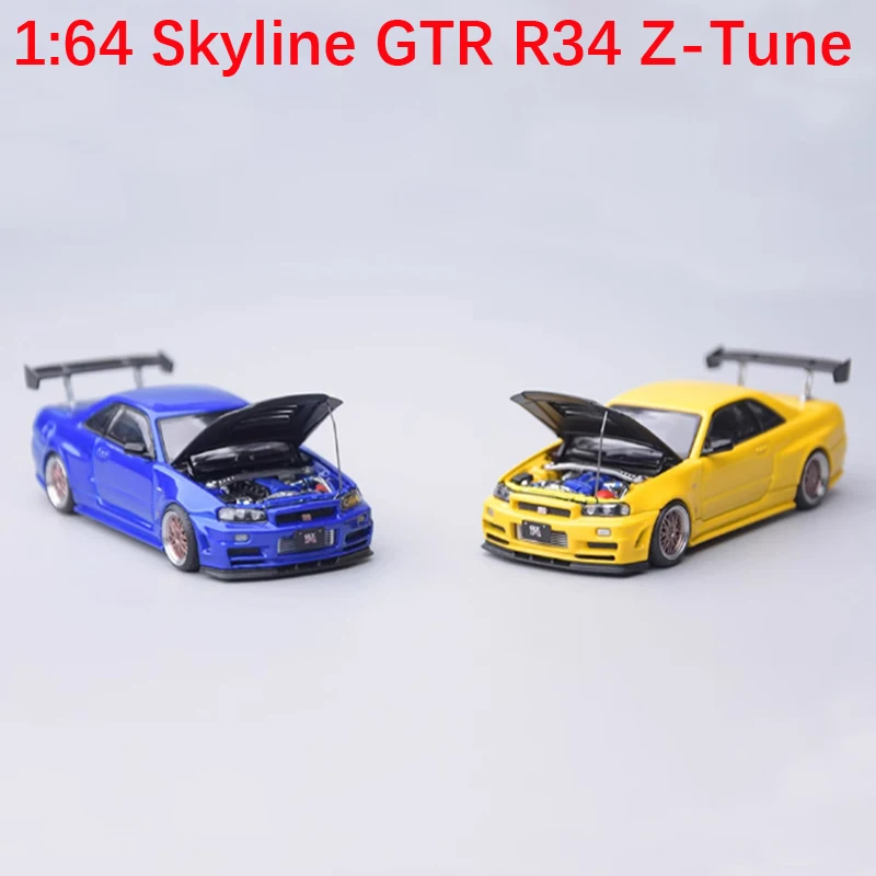 

Литая под давлением масштаб 1:64 Skyline GTR R34 Z-Tune, модель из сплава, имитация украшения, хобби, сувениры, коллекция подарков, статический дисплей