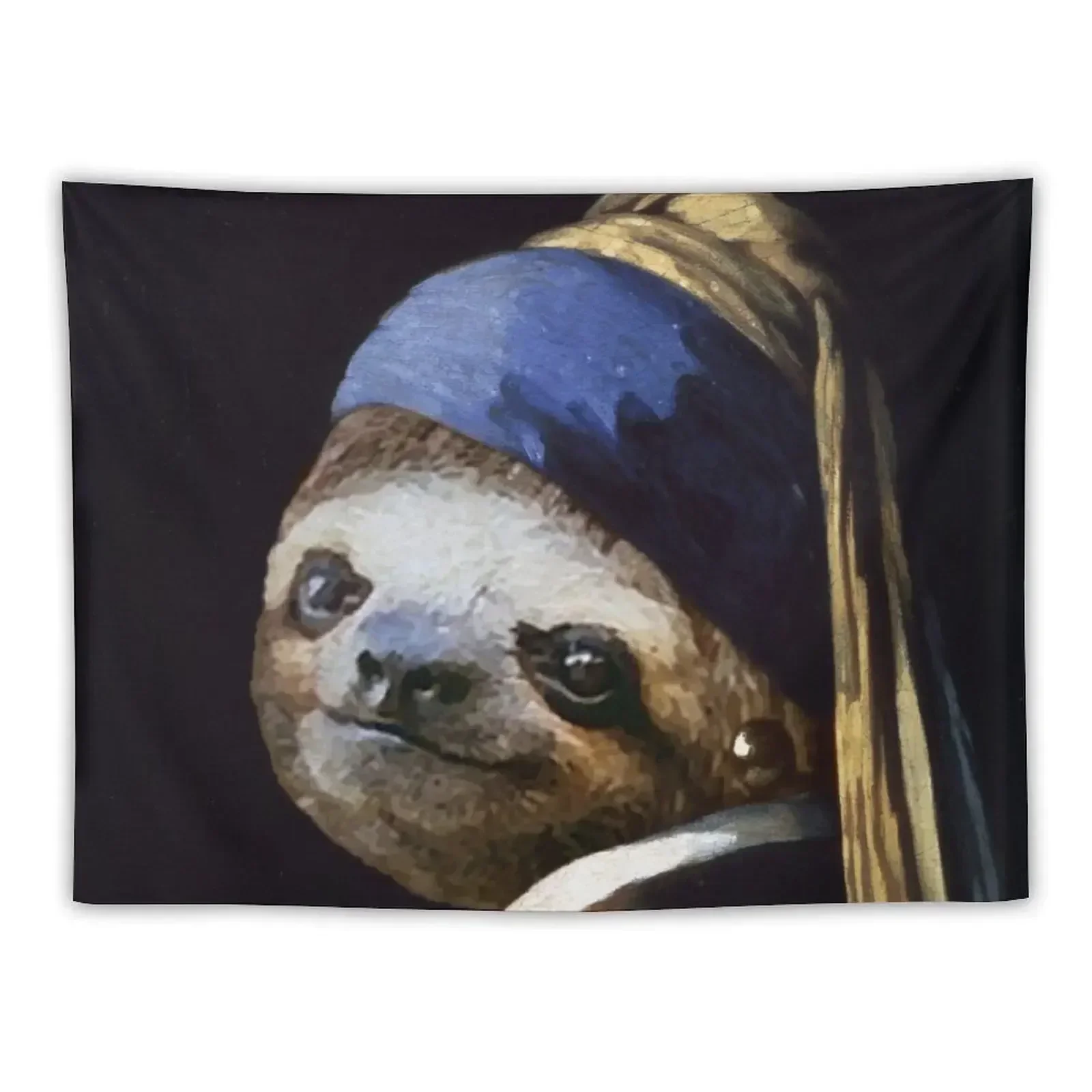 

The Sloth with a Pearl Earring - Print / Home Decor / Wall Art / Poster Gift Birthday Sloth Lover Gift Animal p Tapestry