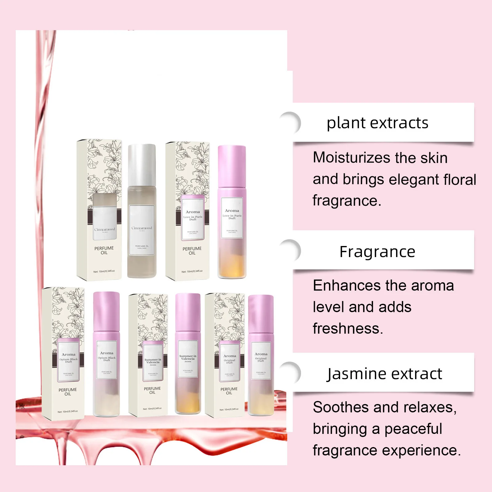 Aceite de perfume roll-on portátil: extracto natural, aroma afrutado |   Fragancia fresca duradera para citas de amantes y uso diario