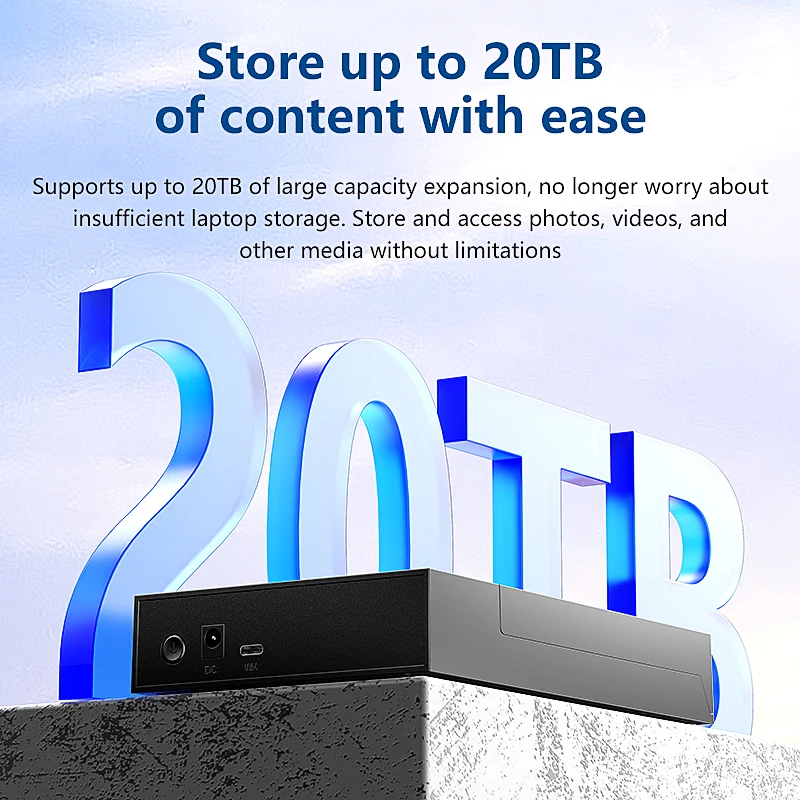 Blueendless External HDD Case 2.5/3. 5 HDD/SSD box support 20TB  type C to SATA Adapter tool free Hard disk drive enclosure image 4