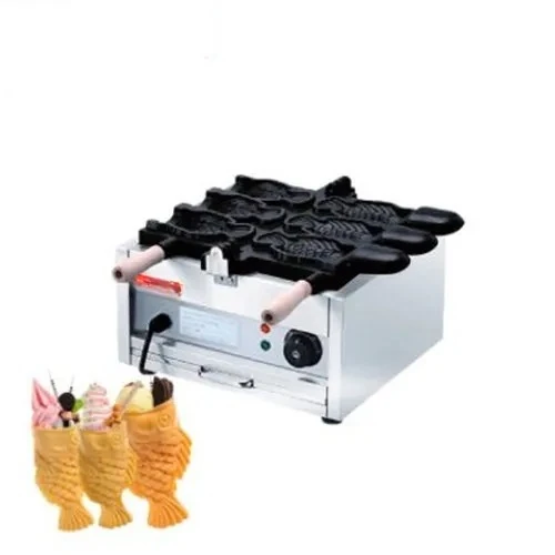 Fish Commercial Electric Taiyaki Grill Ice Cream Open Mouth Waffle Making Maker Machine