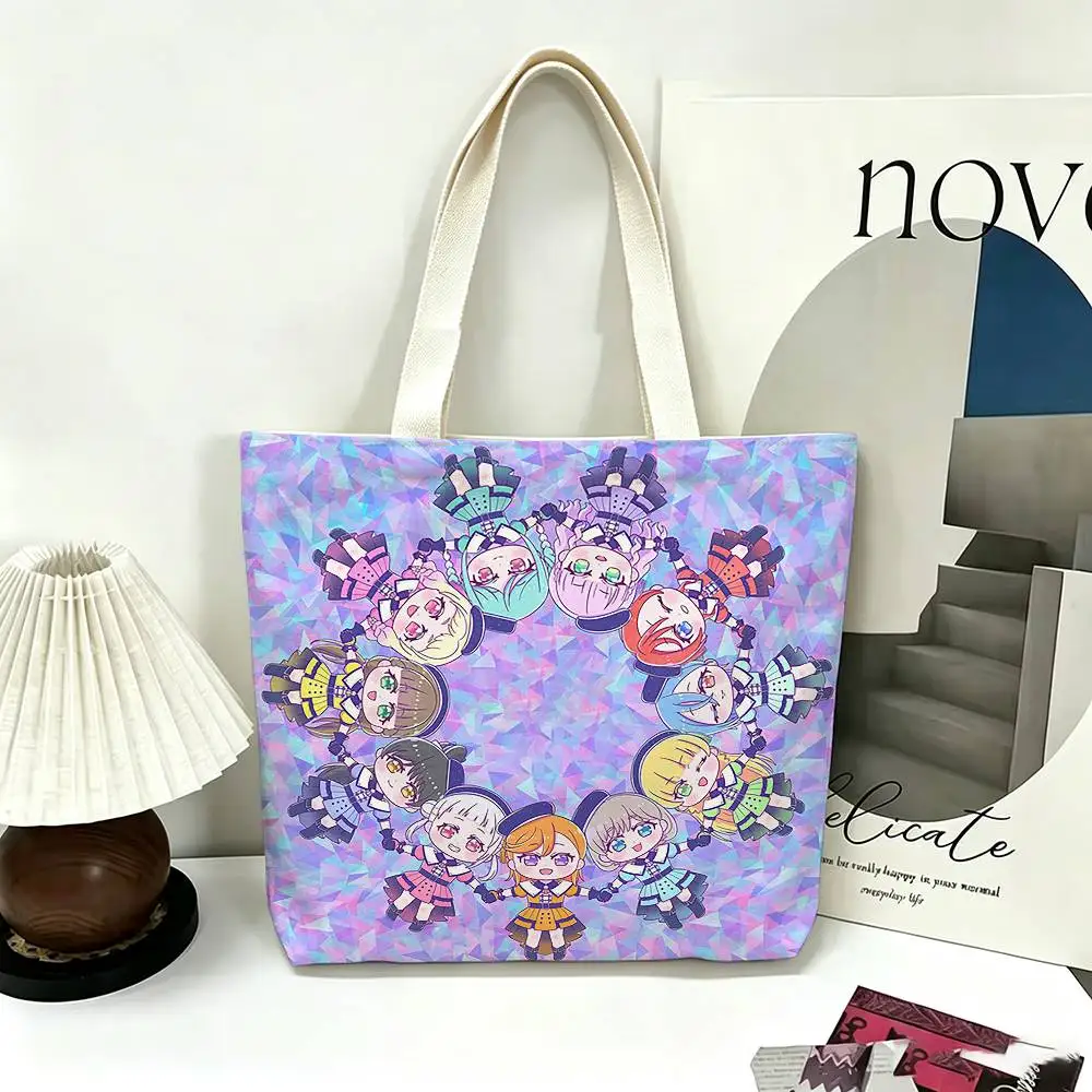 1pc Love Live Animated Series   Printed Canvas Tote Bag Shoulder Bag Commuter Mommy Shopping Bag