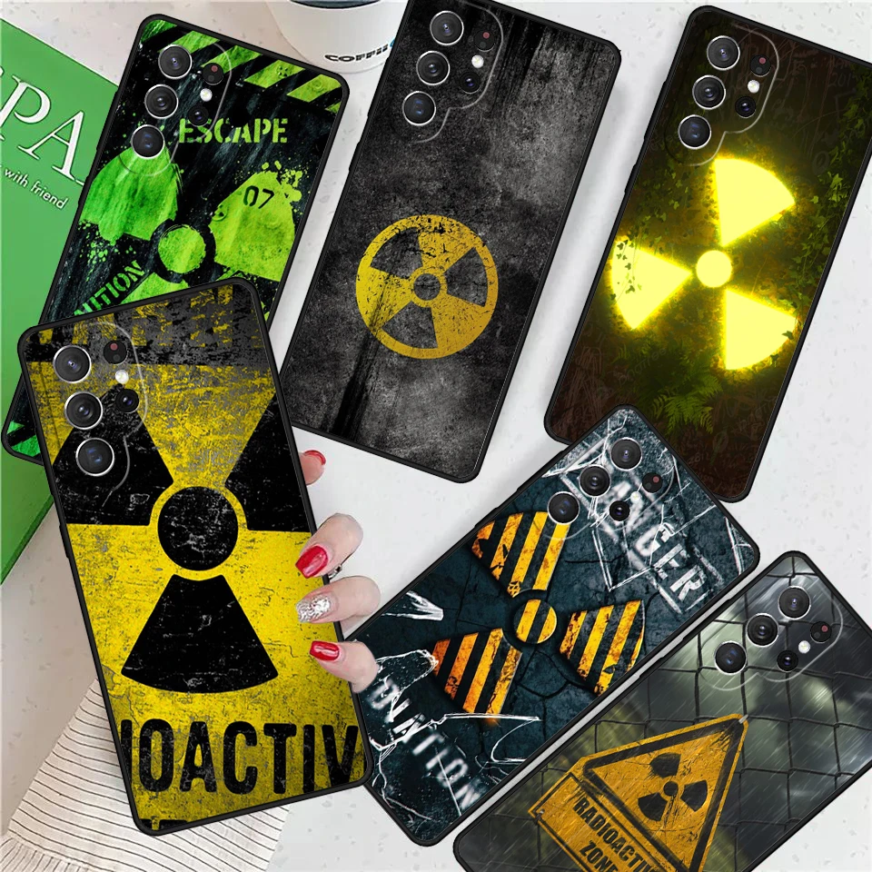 Nuclear Radiation Emblem For Samsung Galaxy S24 Ultra S21 S22 S8 S9 S10E Note 10 20 Plus FE S23 Phone case Cover Coque