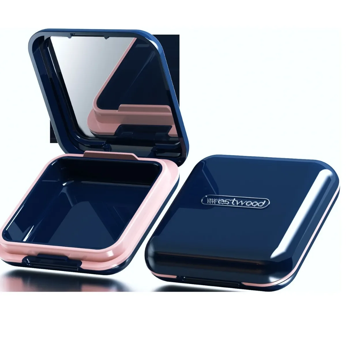 8Pcs Orthodontic Retainer Case for Invisible Braces Plastic Storage Box with Lid Mirror Hinge and Teeth Cleaning Tool
