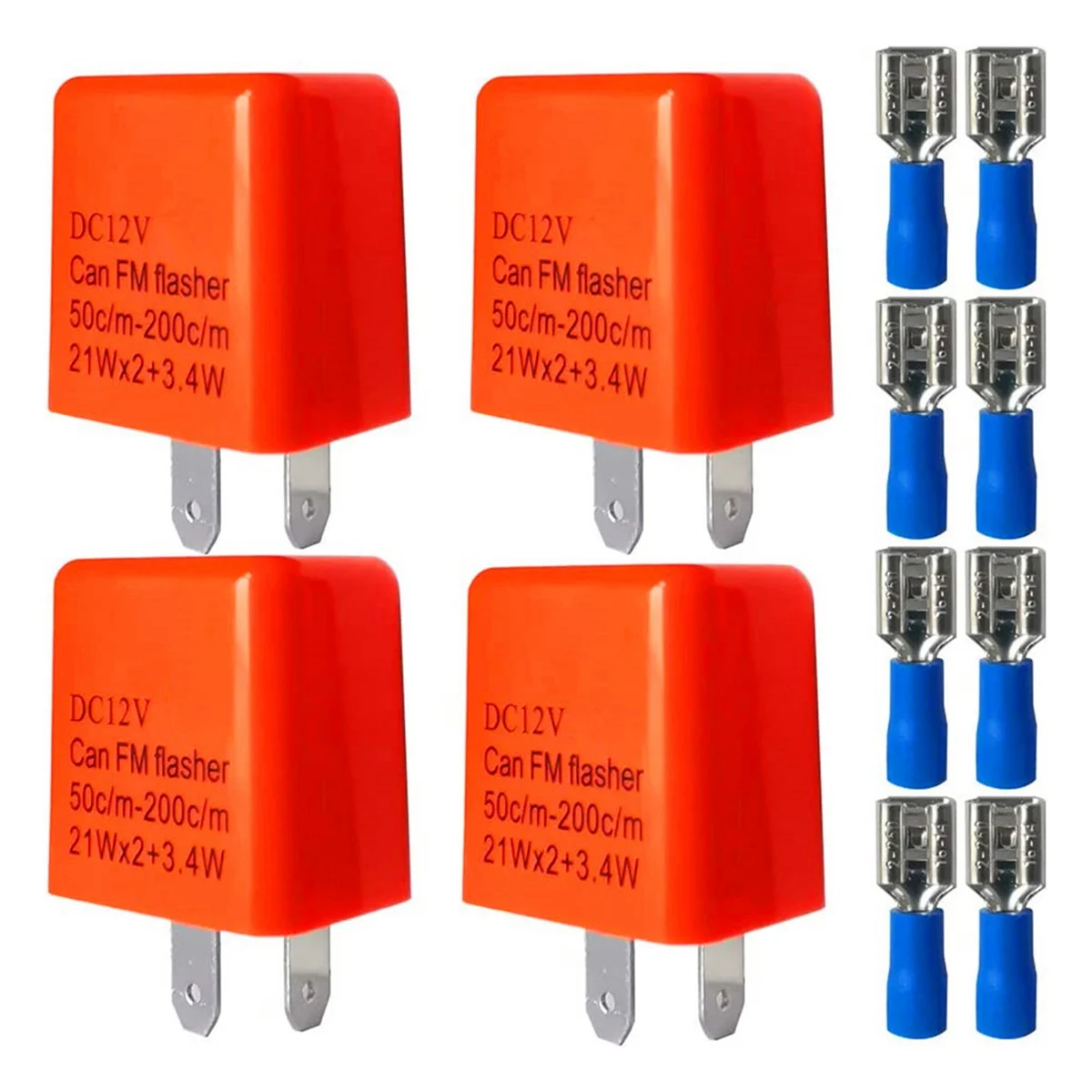 4PCS 2 Pin Motorcycle LED Flasher Relay 12V Adjustable Frequency of Turn Signals Blinker Indicator Relays