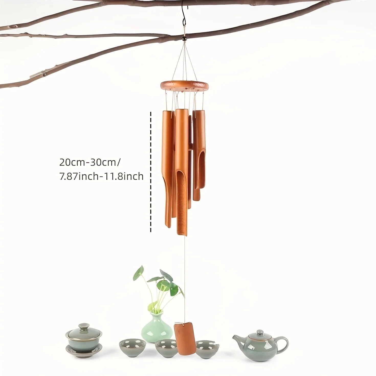 1 Bamboo Wind Chime, with a Deep Color Tone, Is an Ideal Choice for Home Decoration and Suitable as a Gift for Any Occasion