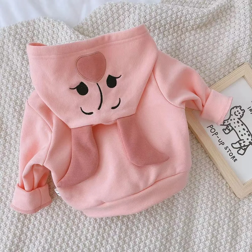 Děťátko chlapci podzim zima bunda kůzle teplý na zip kabát holka hustý parka děti oblečení kreslený winnie pooh svrchní pajama topy