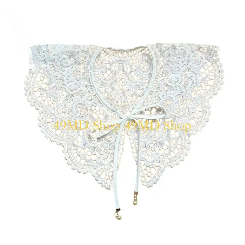 49MD Detachable Collar False Collar Dickey Collar Lace Collar Women Embroidery Collar