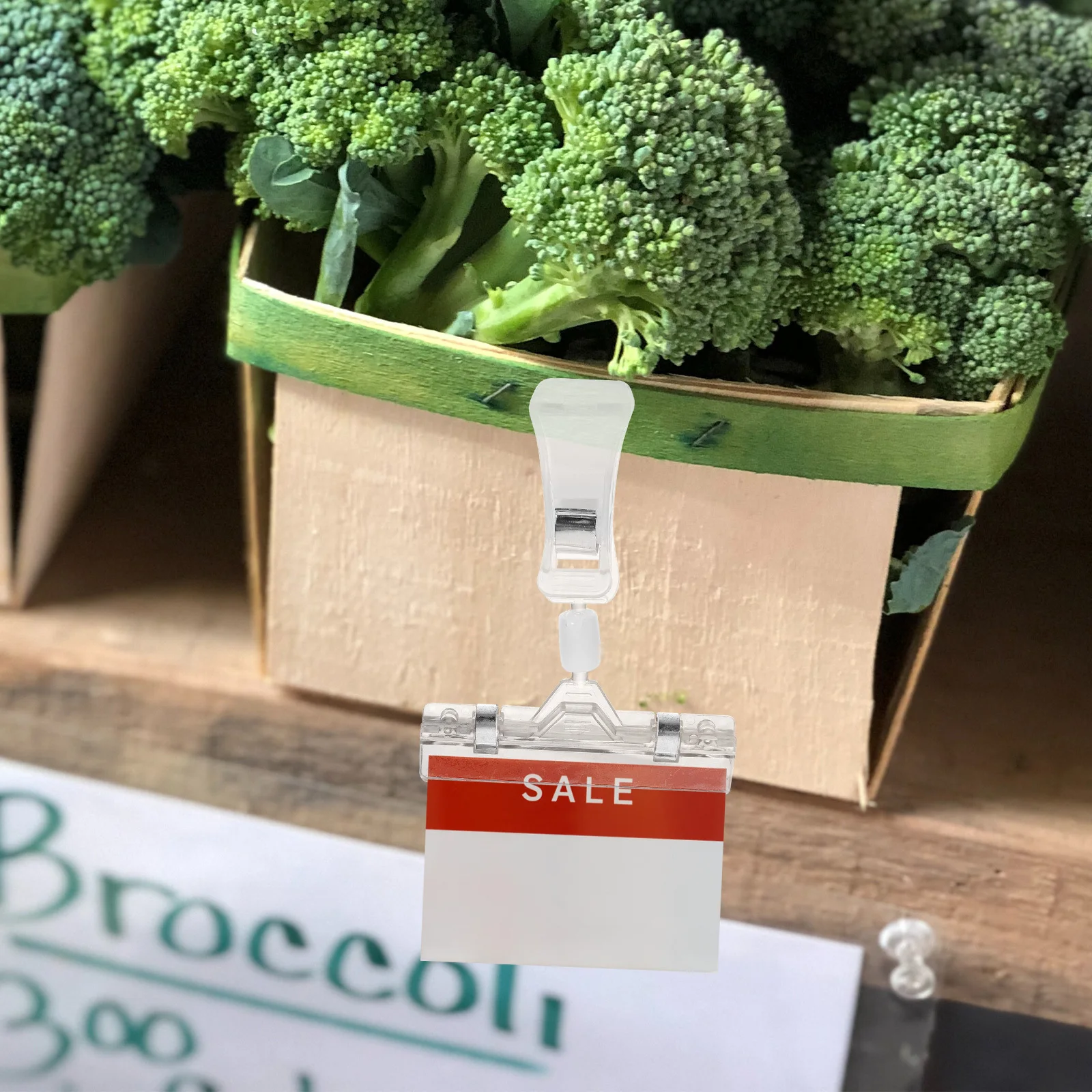 

10Pcs Price Tag Clips Clear Sign Holders Retail Store Supermarket Swivel Merchandising Display Clips Sign Holders