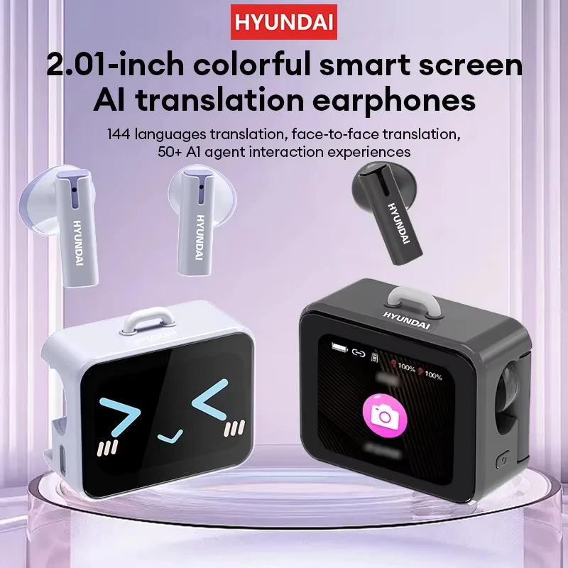 Audífonos HYUNDAI HY-C19 con Traductor IA, Sonido HIFI, Audífonos Deportivos TWS, Audífonos con IA, Pantalla Ultra HD, Audífonos Bluetooth con Micrófono