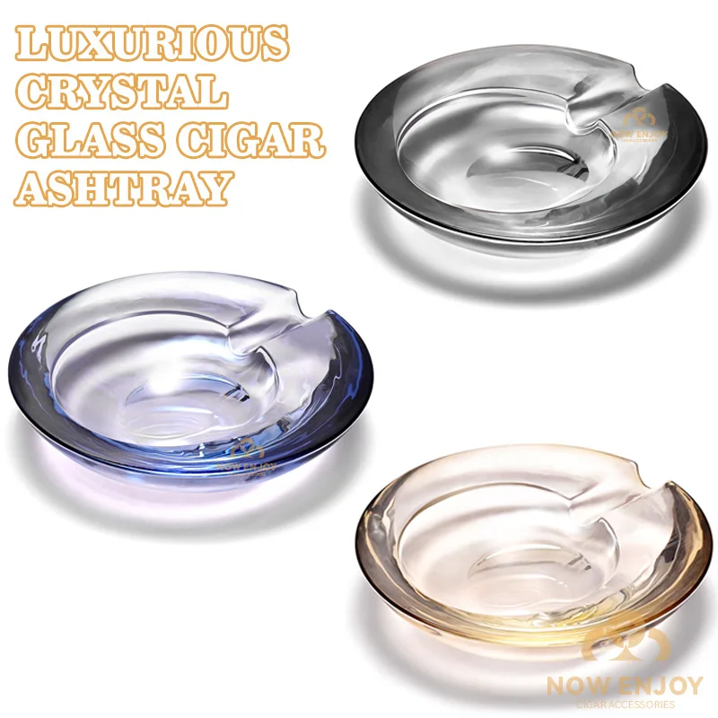 

Light luxury atmospheric and personalized transparent Cigar ashtray simple high-end ashtray office crystal Smoking ashtray