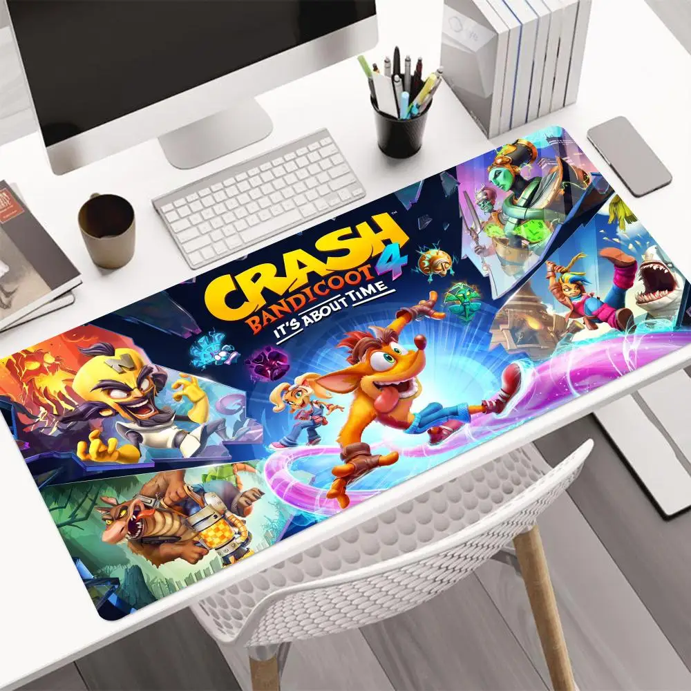 

Large Crash Bandicoot 4 Mouse Pad Large Size Game desk decor Mouse Pad 1000x500mm Mousepad Non-Skid Lock Edge Keyboard Desk Mat