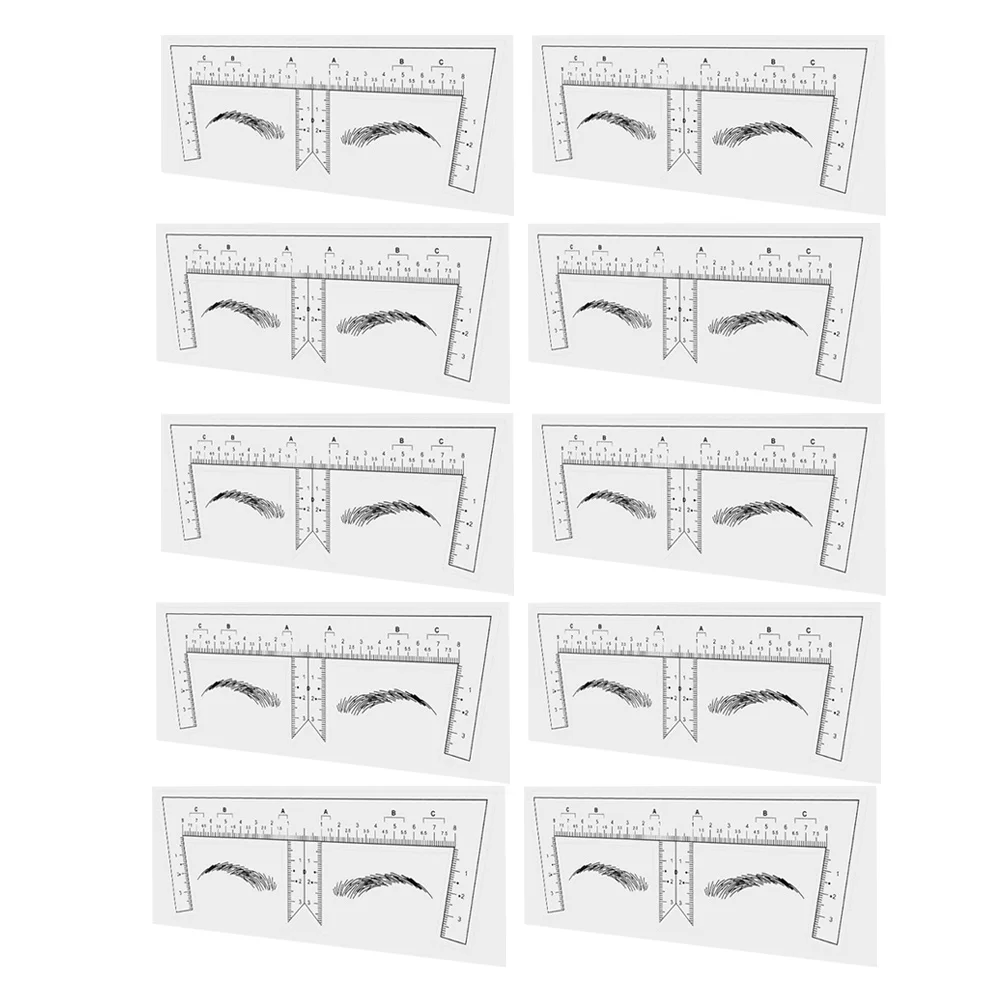 ไม้บรรทัดเขียนคิ้ว 10 ชิ้น อุปกรณ์ช่วยเขียนคิ้ว สร้างทรงคิ้วสมมาตร เหมาะสำหรับมือใหม่ พกพาสะดวก น้ำหนักเบา