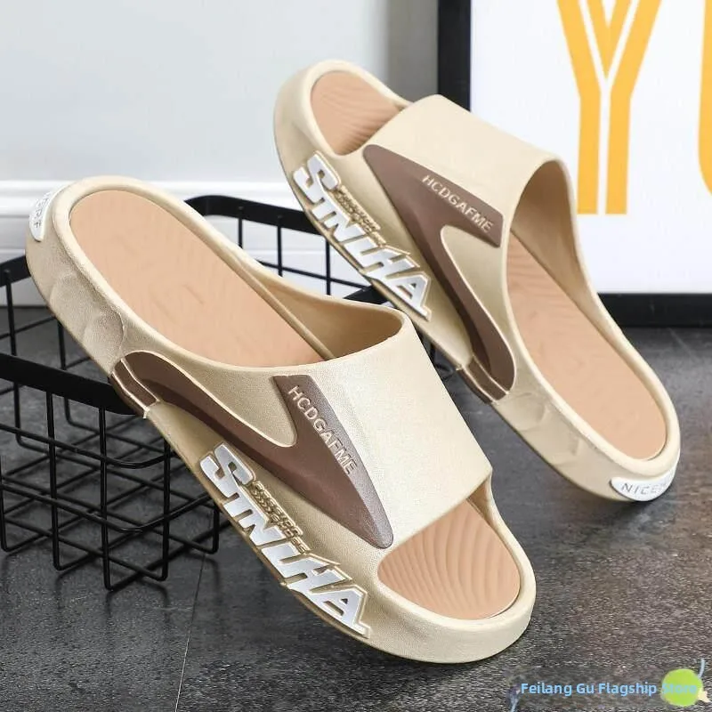 

Men's Outdoor Beach Slippers Thick Bottom Anti-Slip Wear-Resistant odor-Resistant High-End Feeling Slippers Summer Season