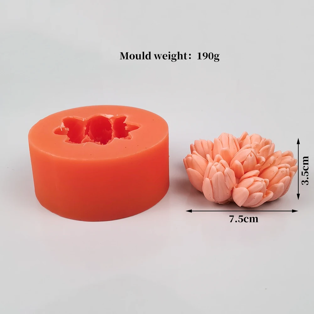 PRZY Bouquet Flower Mold Silicone Tulips, Cymbidium Flower Decoration Plant Soap Molds Flower Ball Candle Moulds Making Clay