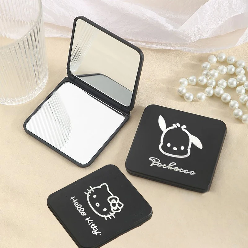 Cartoon Kitty Makeup Mirror Mini Foldable Sanrio Makeup Vanity Mirror Portable Hand Mirrors Double-sided Compact Pocket Mirror