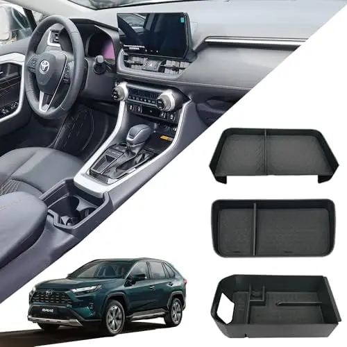 

3PCS Center Console Organizer for RAV4 2019-2026 - ABS Storage Tray & Armrest Box