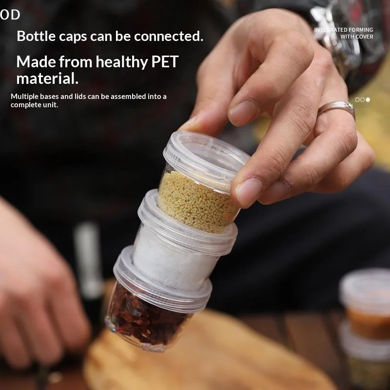 New 1 Set Portable Camping Spice Kit Outdoor Travel Spice Container Bag Clear Seasoning Bottle Travel Spice Holder Container Se