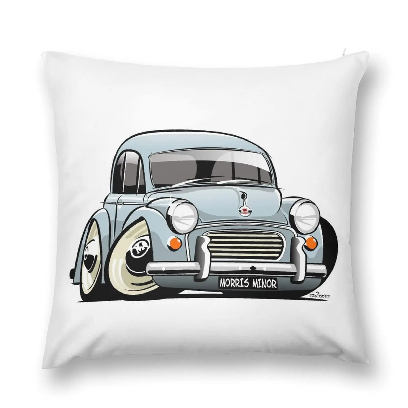 Morris Minor 1000 saloon caricature - blue Throw Pillow Luxury Living Room Decorative Cushions anime girl pillow