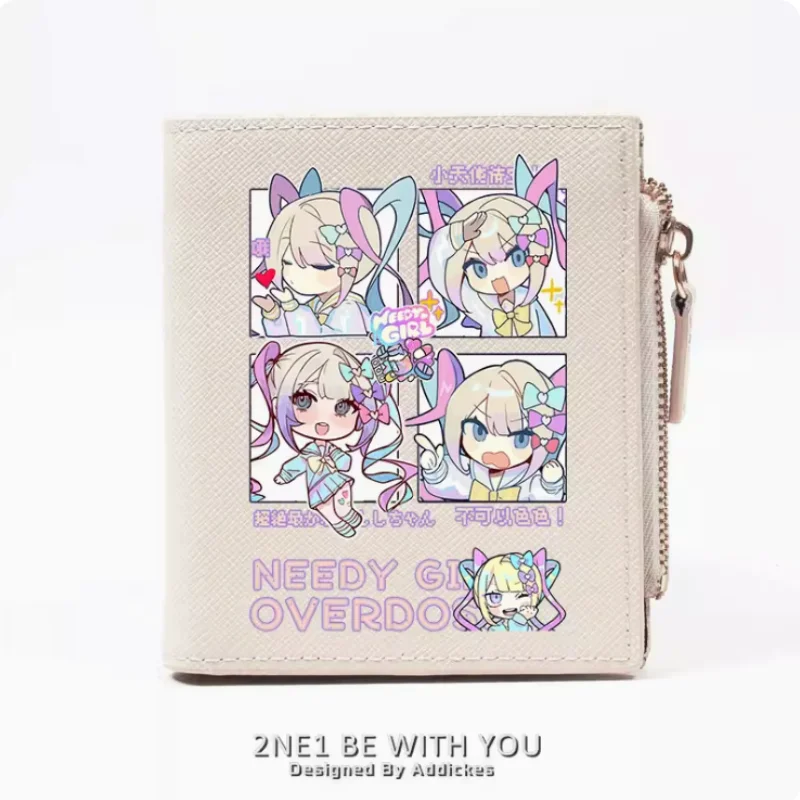 

NEEDY GIRL OVERDOSE Anime Fashion Wallet PU Purse Card Coin Zipper Money Bag Cosplay Gift B565