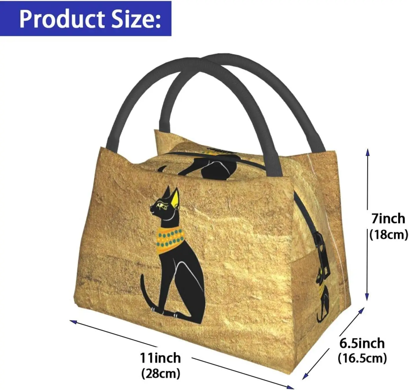 Ancient Egyptian Lunch Box Piquenique Bags para Homens e Mulheres, Isolado, Portátil, Decor Container, Meal Bag, Tote, Work