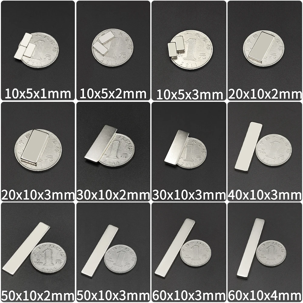 10x5x2 20x10x2 20x10x3 30x10x2 30x10x3 50x10x3 60x10x3mm Block rechteckige Neodym-Magnete n35 Streifen magnet leistungs stark stark