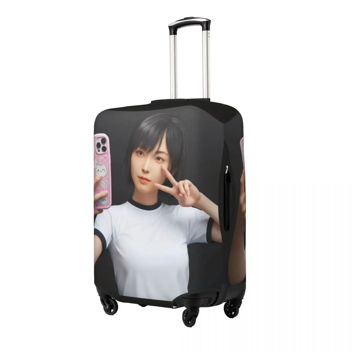 Shimizu Hinako Selfie Suitcase Cover Flight Business Elastic Luggage Accesories Protection