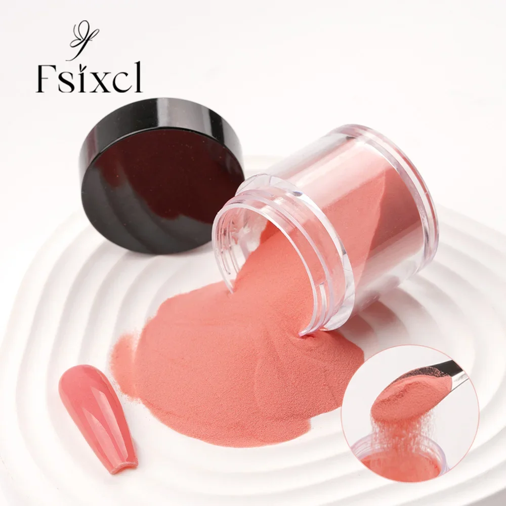 FSIXCL 96 สี Nude สีขาวใส Dipping ผงอะคริลิคเล็บ Art Glitter Functional Extension แกะสลักเล็บ DIY Dip Pigment