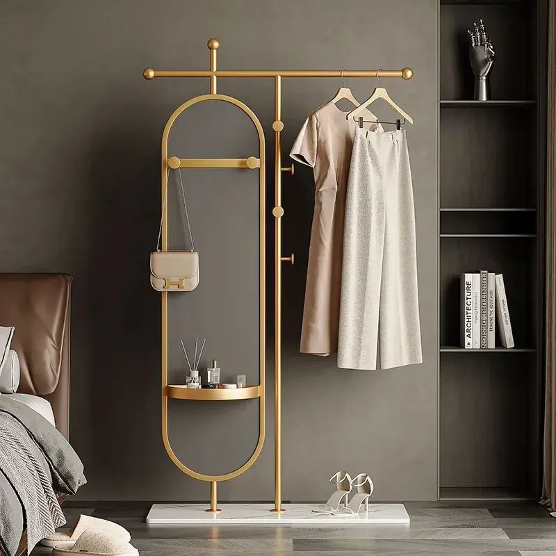Simple floor coat rack, bedroom home full-length mirror, rotatable full-body , hanging clothes rack, new home multi-functi