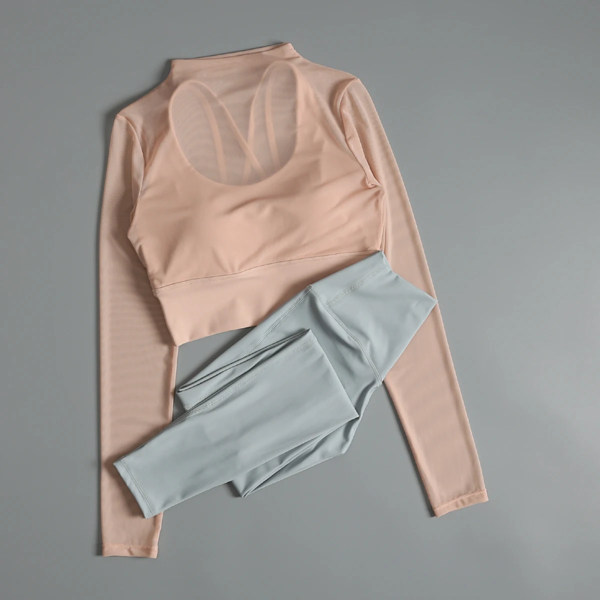 Terno de fitness para mulheres no outono profissional de secagem rápida manhã jogging terno high-end sentido com almofada no peito malha sexy esportes