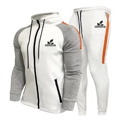 Ropa deportiva con cremallera para hombre, sudadera con capucha, ropa deportiva, traje de Fitness, conjunto para correr, novedad de 2023