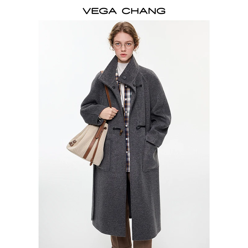

Vega Chang New Winter Women's Woolen Outwear, Oubei Woolen H-Shaped Wide Windproof and Warm Outwear