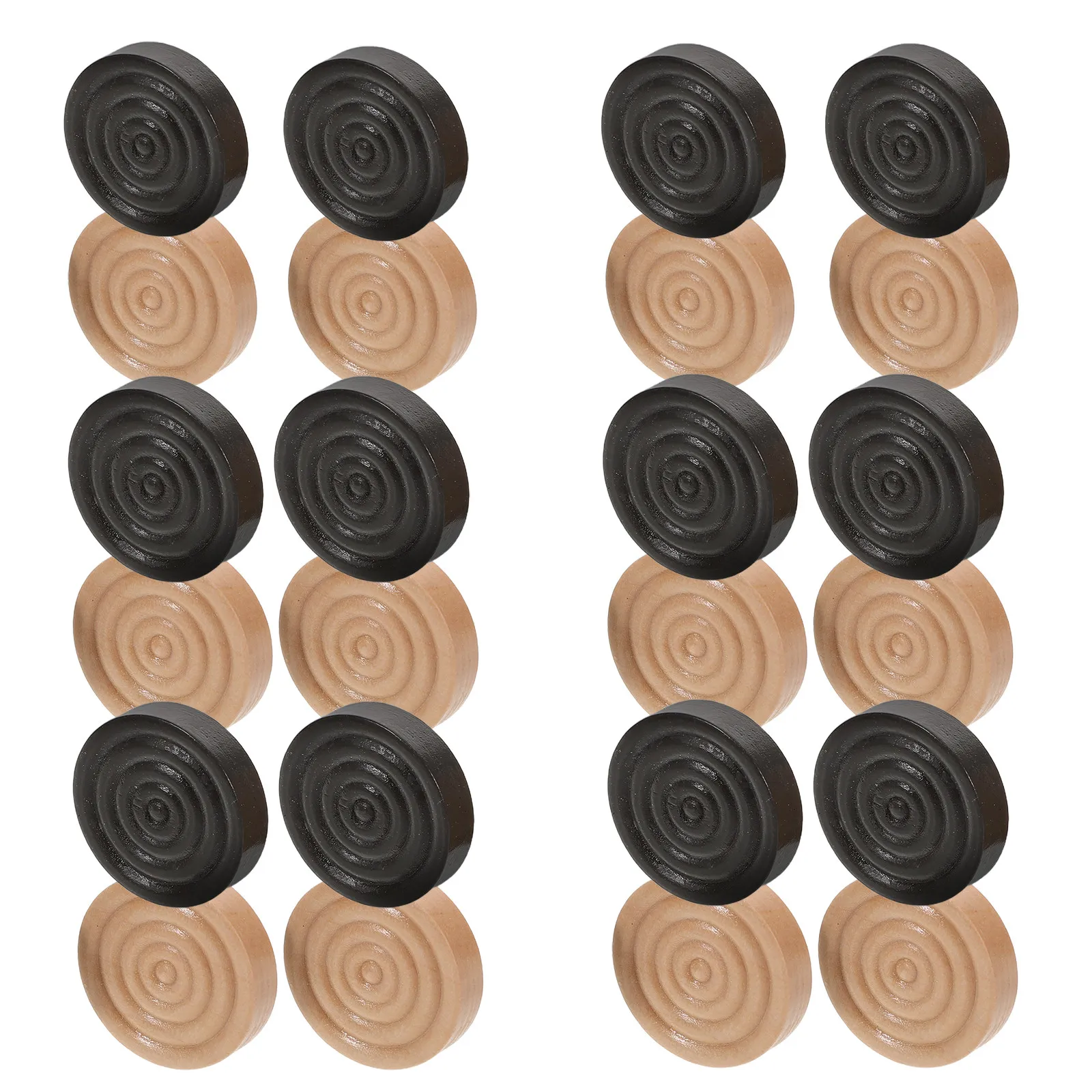 

Набор из 24 деревянных круглых шахматных фигур с резьбой, прочные, для игр в шашки и нарды, аксессуары для настольных игр, деревянный набор для шашек