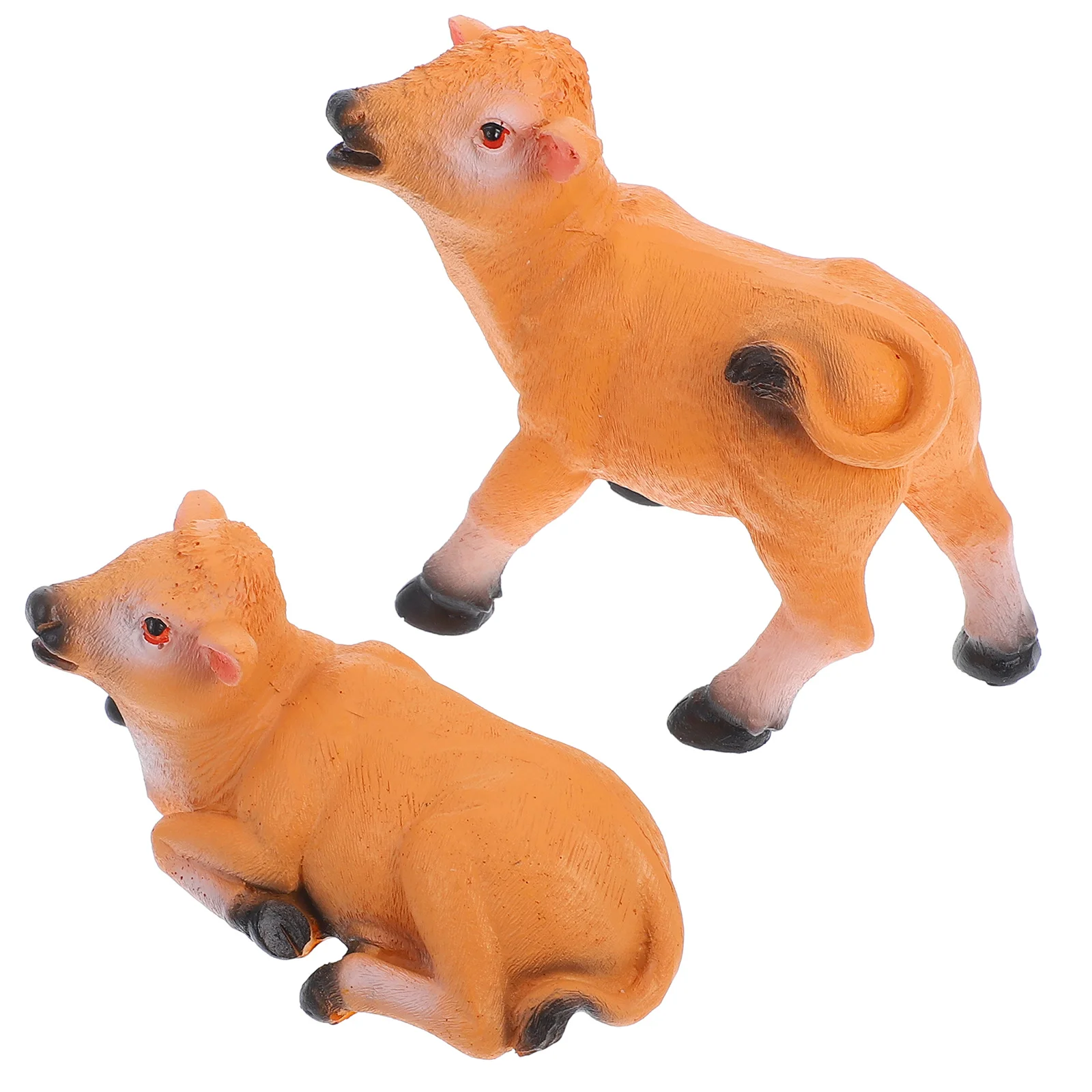 

2pcs Miniature Cow Figurines Realistic Resin Farm Animals For Garden Potted Plants Fairy Gardens Indoor Outdoor Decor Animal