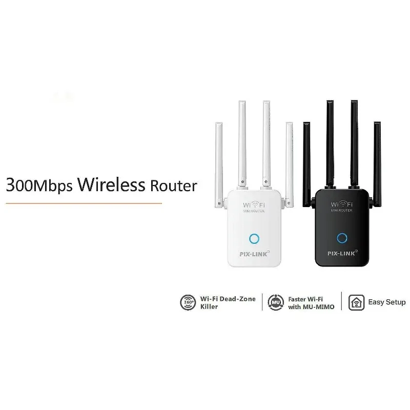 PIXLINK WR32Q WiFi Repeater Signal Enhancer Wireless Extender Repeater 300Mbps WiFi Signal Amplifier Home Enhancer Dual Antenna