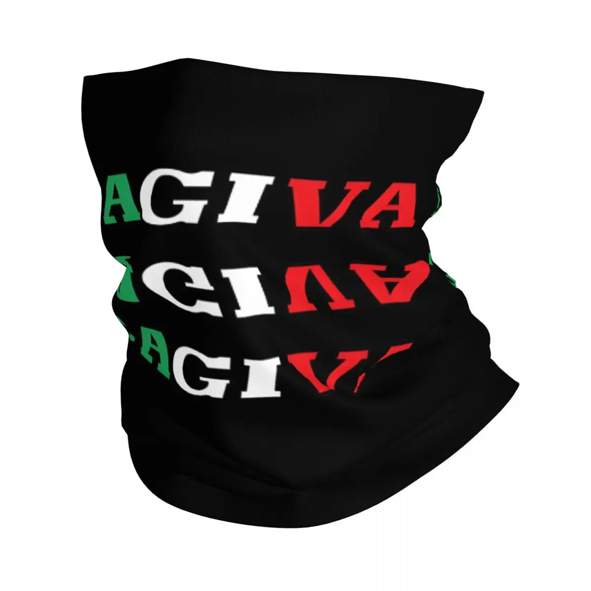 Logo Text Green White Red Italian Cagiva Moto Bandana Neck Gaiter Motocross Wrap Scarf Running Unisex Adult Winter