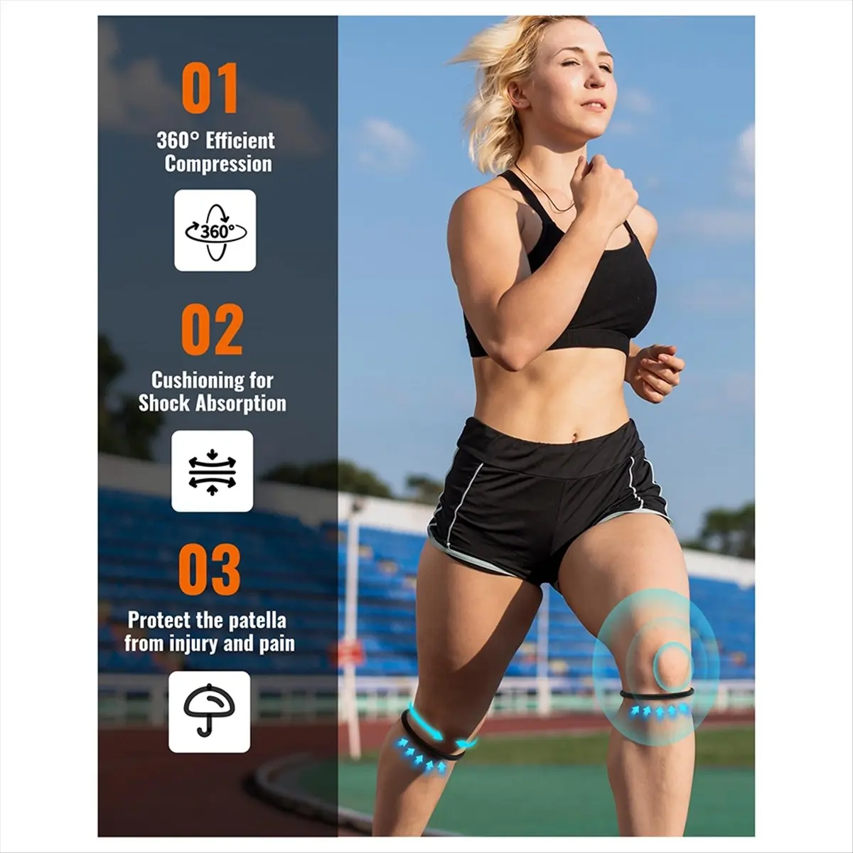 

【ФИТИНГ!】Ремешок из пастелиру Ремешок надколенника, используемый для облегчения боли в коленях Поддержка сухожилий надколенника Спорт на открытом воздухе