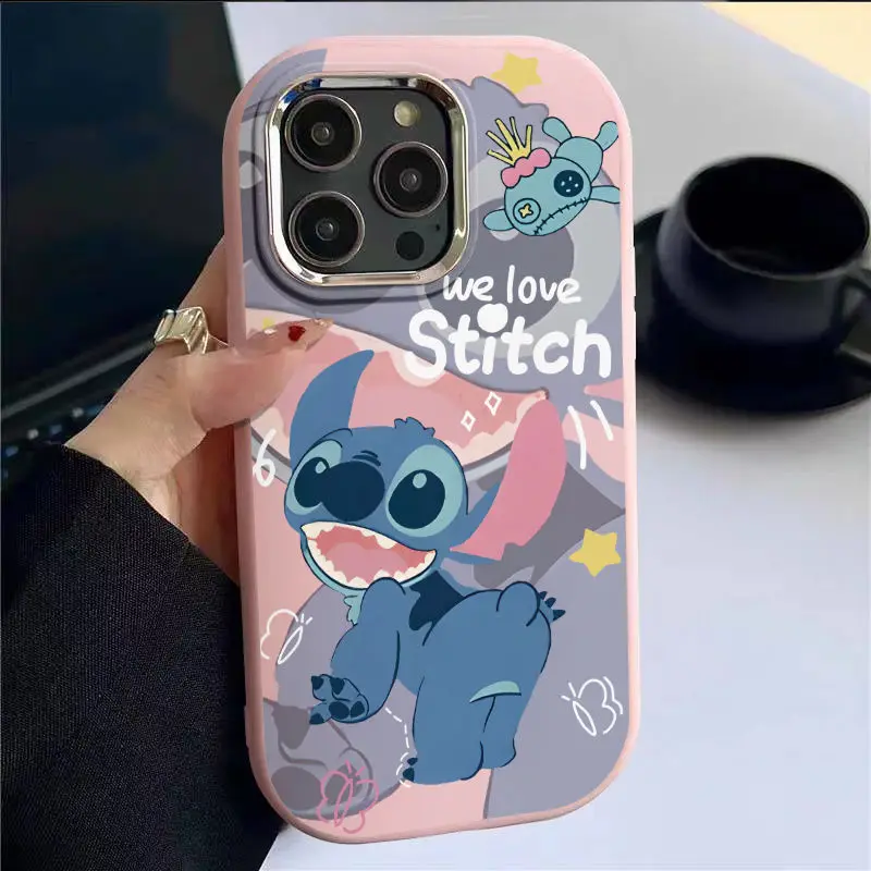 NEW Stitch Cute Phone Case For iPhone 15 14 13 12 11 Pro Max 11 12 13 Pro 15 Plus XR XS Max Anti Fall Soft Cover Cartoon